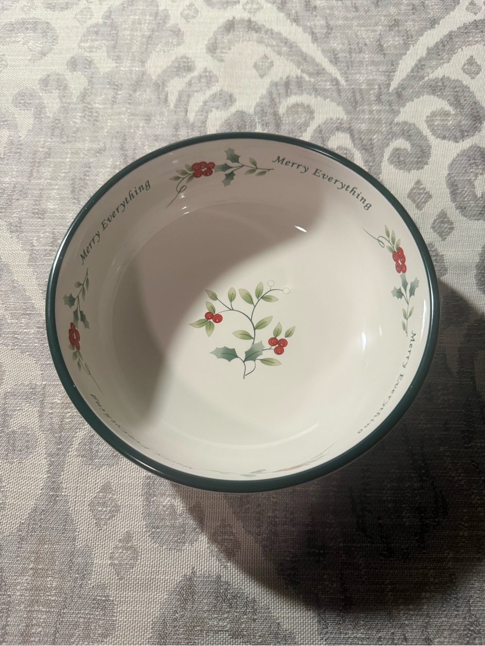 Pfaltzgraff Winterberry “Merry Everything” Holiday Ceramic Serving Bowl